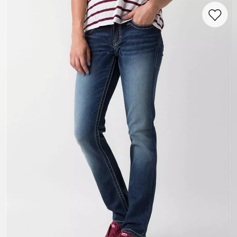 BKE Women's Straight Leg Jeans - Dark Blue